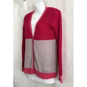 Banana Republic Women's Sweater Sz M Alpaca Blend Cardigan Light Knit Pink/Toupe
